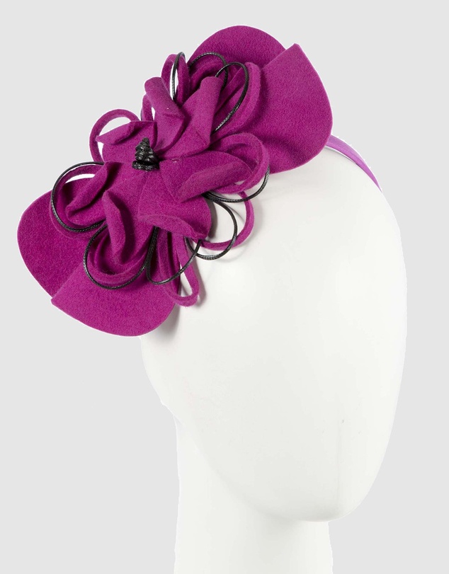 Max Alexander - Felt Fuchsia Flower Winter Racing Fascinator