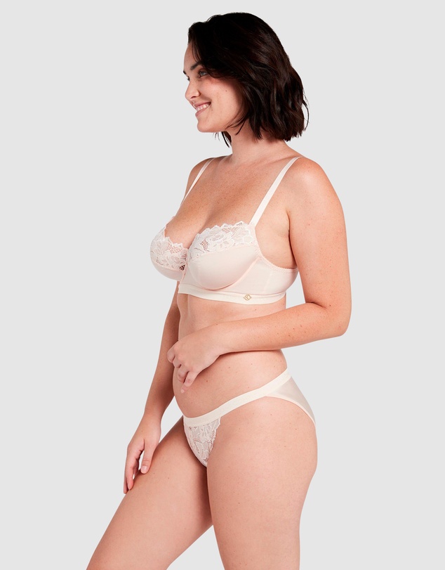 Sans Complexe - Arum Gloss Tanga Side Lace Hipster Brief