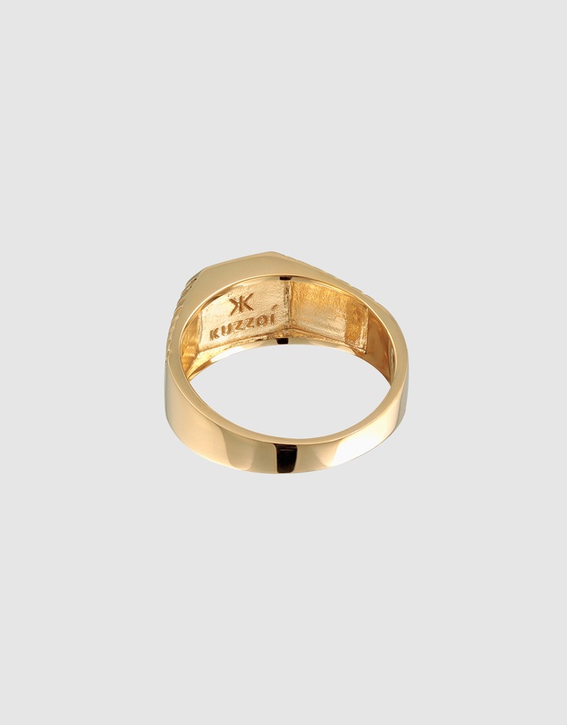 Kuzzoi - ICONIC EXCLUSIVE - Signet Ring with Sodalite in Oxidised 925 Sterling Silver