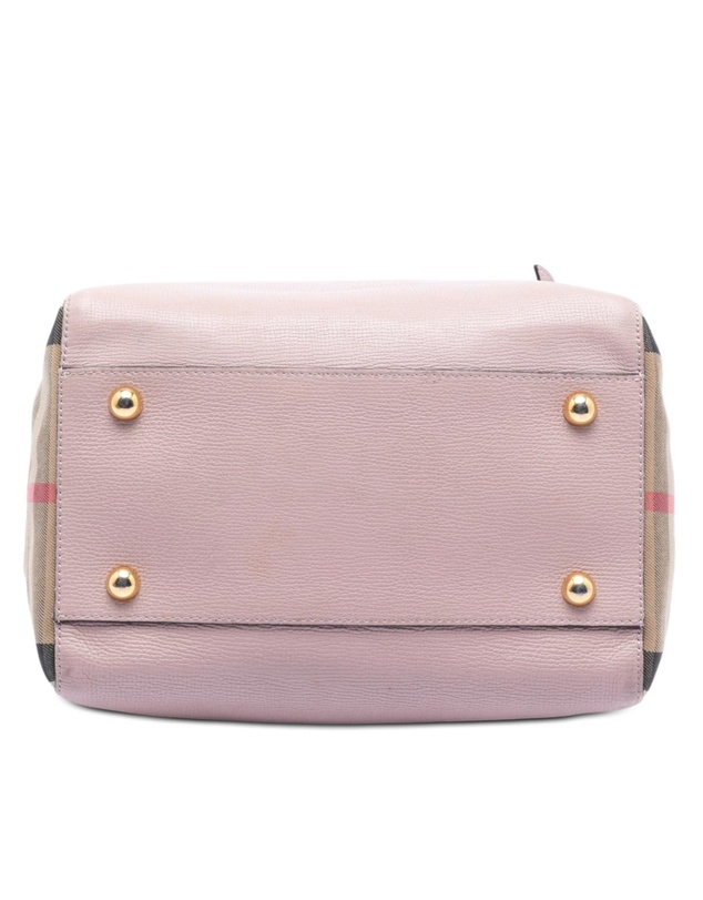Pre-Loved by Azura Reborn - Pre-Loved Small Leather and House Check Canvas Canterbury Tote