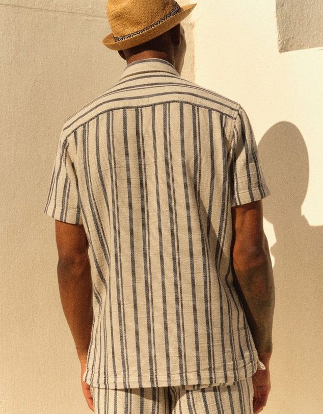 NEXT - Textured Stripe Short Sleeve Shirt