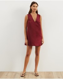 Atmos&Here - Poppy Structured Satin Mini Dress