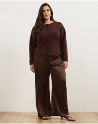 Atmos&Here Curvy - Rue Button Up Split Hem Knit Cardigan