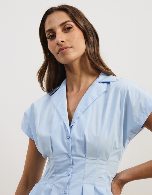 Atmos&Here - Marcy Pin Tuck Short Sleeve Shirt