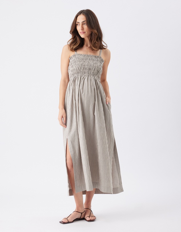 Ripe Maternity - Leo Stripe Shirred Dress