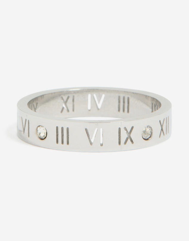 Lovisa - Waterproof Stainless Steel Cubic Zirconia Roman Numeral Ring