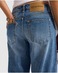 ONE TEASPOON - Jackson Mid Waist Wide Leg Denim Jeans