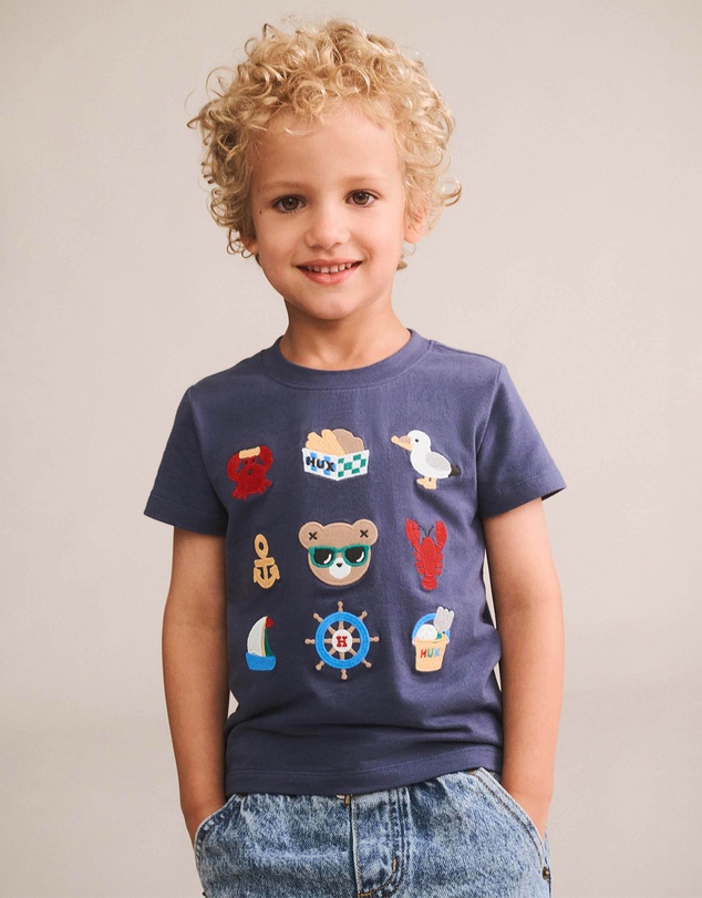 Huxbaby - Nautical Embroidered Tee - Babies-Teens