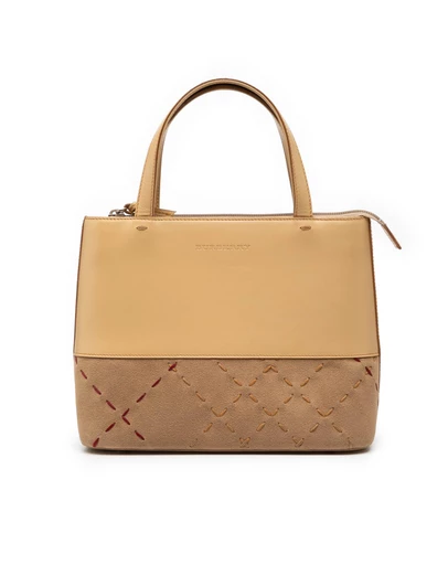 Pre-Loved by Azura Reborn - Pre-Loved Leather and Suede Stitch Tote