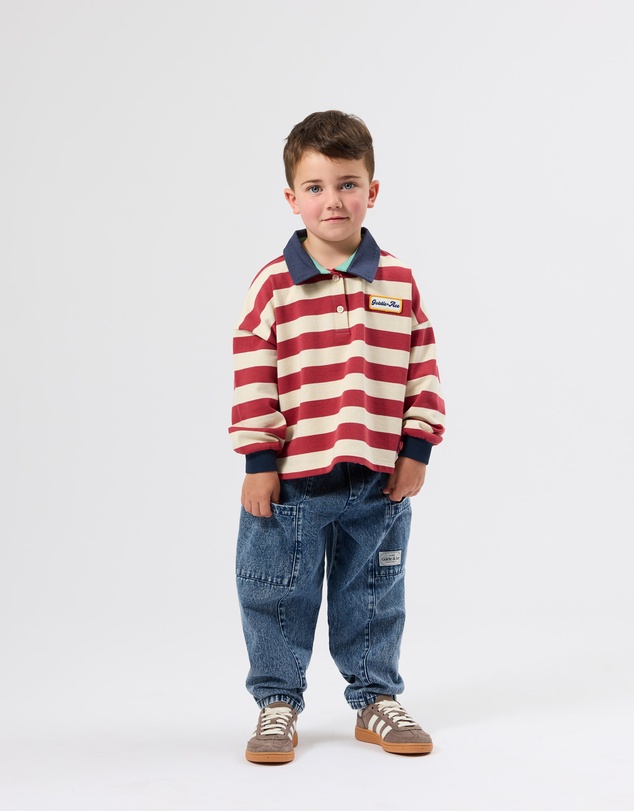 Goldie + Ace - Rugby Stripe Terry Sweat Top - Babies-Kids