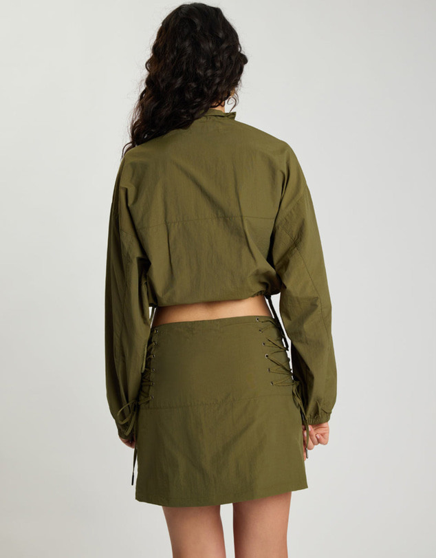 ONE TEASPOON - Drift Cropped Bubble Hem Jacket - Khaki
