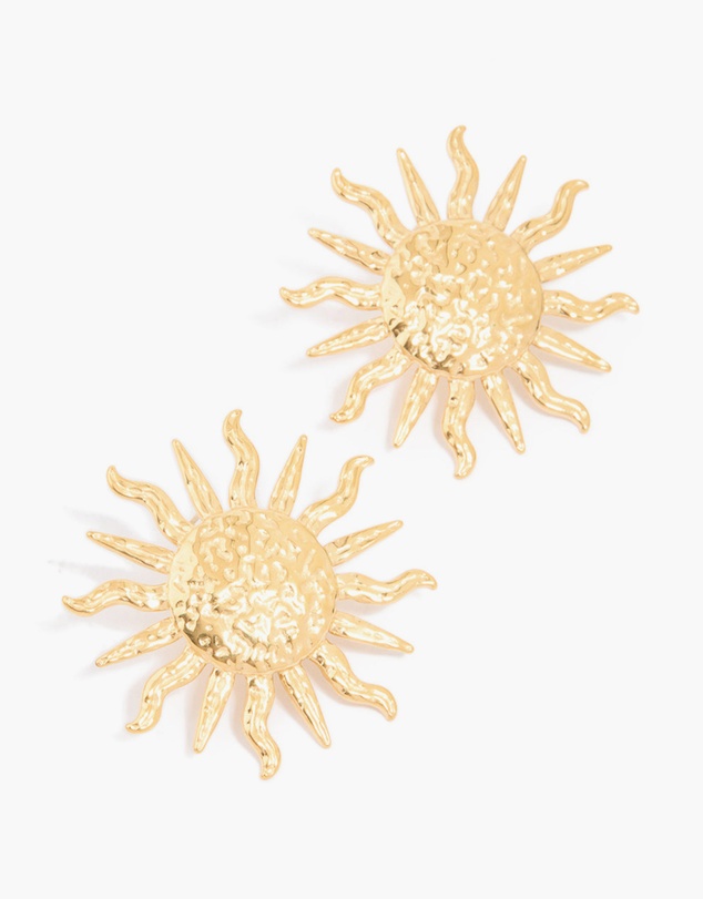 Lovisa - Waterproof Gold Plated Stainless Steel Sun Statement Stud Earrings
