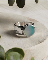 Najo - Chroma Silver Aqua Chalcedony Ring