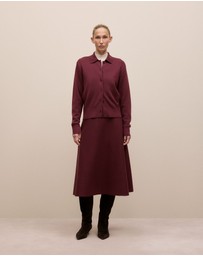 Trenery - Merino Double Knit Jacket in Red Mahogany
