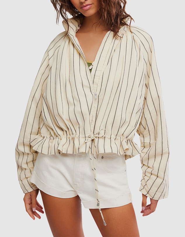 Free People - Devon Balloon Stripped Jacket