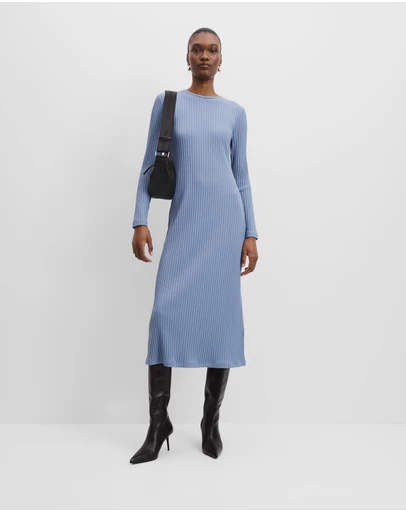 Country Road - Long Sleeve Rib Dress
