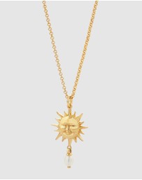 Karen Walker - Sun Necklace with 1 x 5mm Teardrop Freshwater Pearl