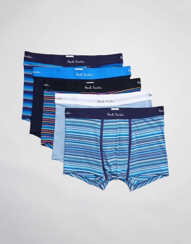 Paul Smith - 5-Pack Stripe and Plain Mixed Boxer Briefs