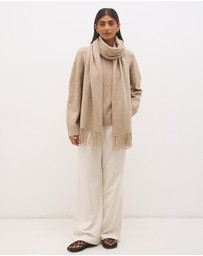 MON RENN - Detachable Scarf Knit Jumper