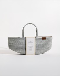 Living Textiles - Cotton Rope Storage Caddy with Divider - Sage