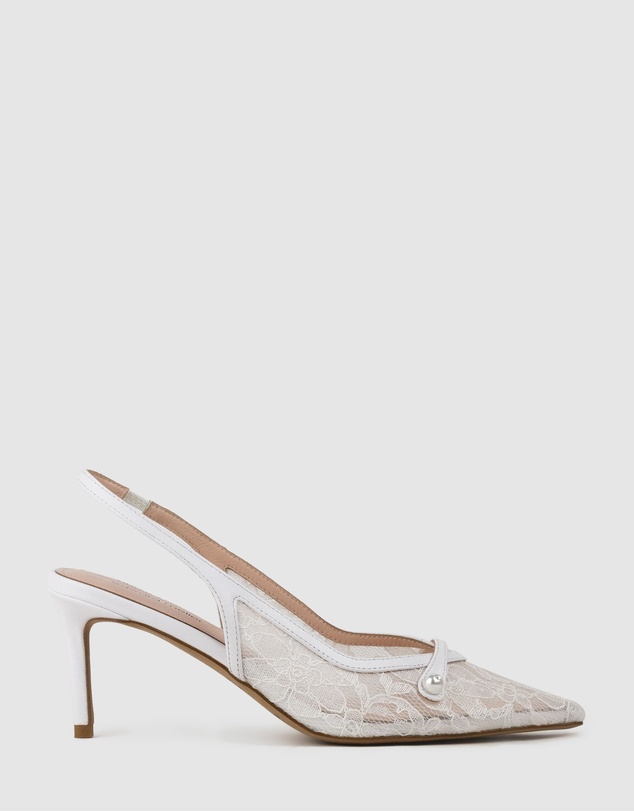 Edward Meller - DAMINA70 Lace Slingback with Pearl