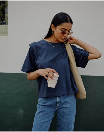 Ceres Life - Rainey Pleat Sleeve Tee