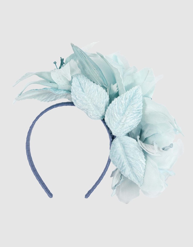 Max Alexander - Large Blue Flower Headband Fascinator