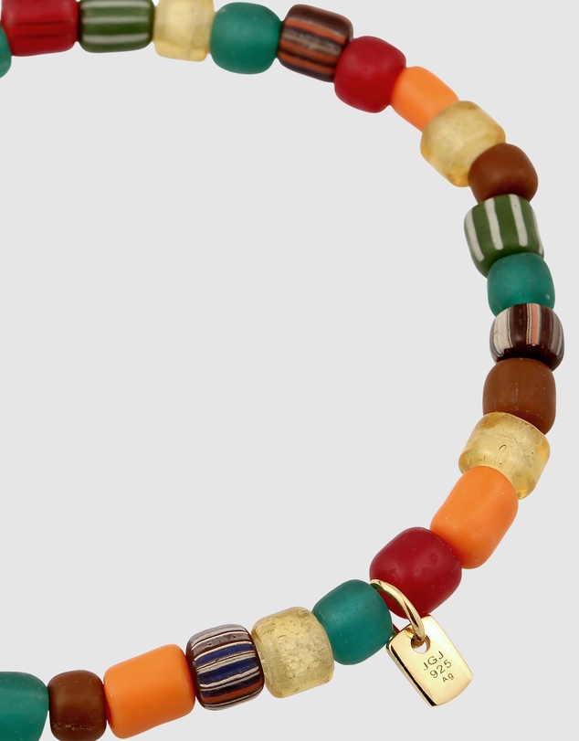 Kuzzoi - ICONIC EXCLUSIVE - Mixed Bead Bracelet with Gold-Plated Silver Elements