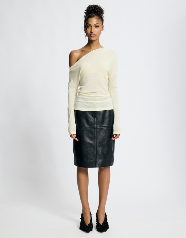 Lover - Medea Asymmetrical Wool Blend Top