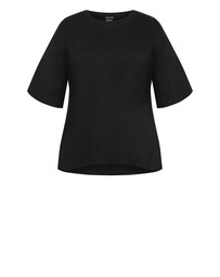City Chic - Plus size Oversized Crew Neck Tee - black