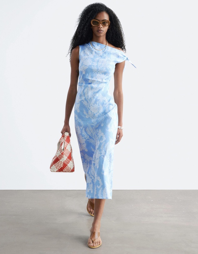 & Other Stories - Asymmetric Paisley Midi Dress
