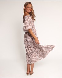 Petal & Pup - Rhody Off Shoulder Maxi Dress - White Leopard