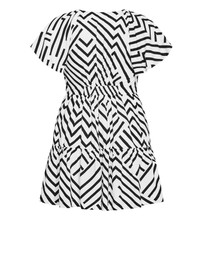 City Chic - Island Linear Print Mini Dress - Ivory