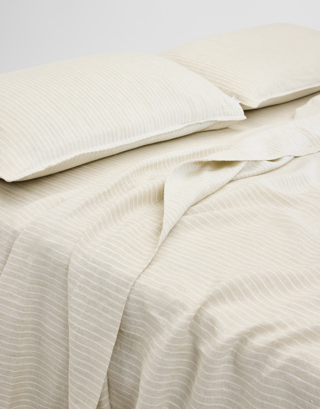 Country Road - Skye Linen King Flat Sheet