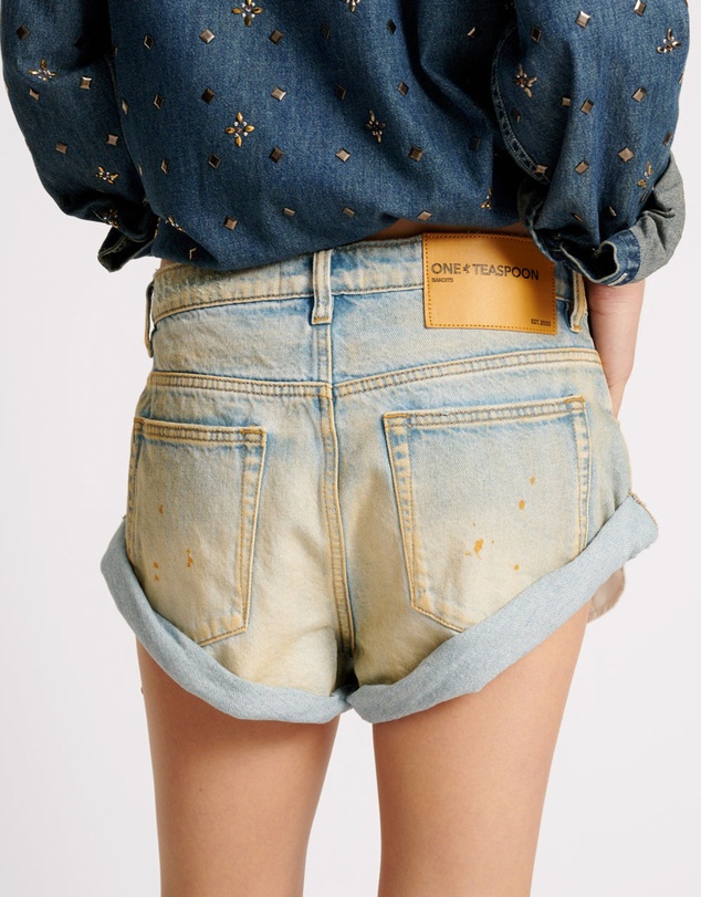 ONE TEASPOON - Dirty Kansas Bandits Low Waist Denim Shorts