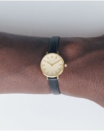 Breda - Beverly Gold and Black Leather Band Watch, 25MM