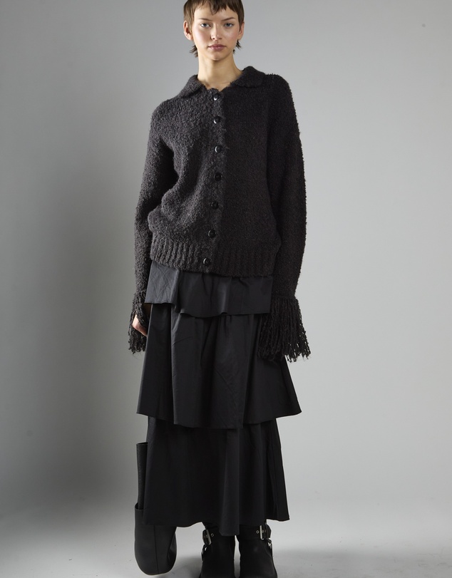 Glamorous - Fringe Cuff Button-front Cardigan
