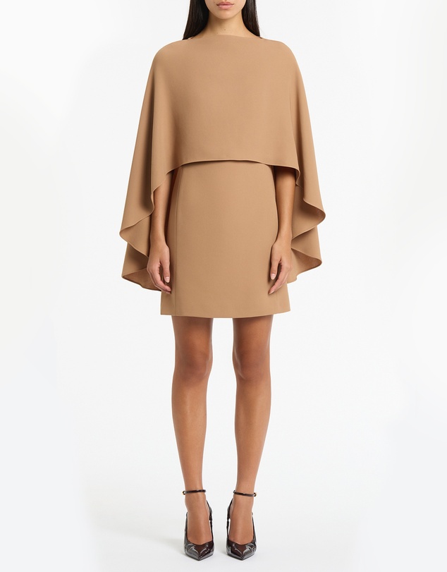 Carla Zampatti - Cinnamon Crepe Cape Mini Dress