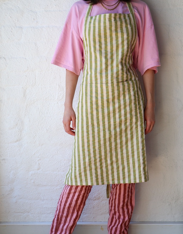 Mosey Me - Pistachio Seersucker Apron