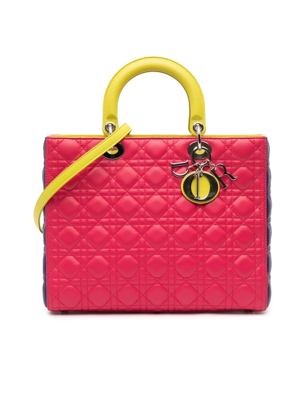 Pre-Loved by Azura Reborn - Pre-Loved Large Tricolor Lambskin Cannage Lady Dior