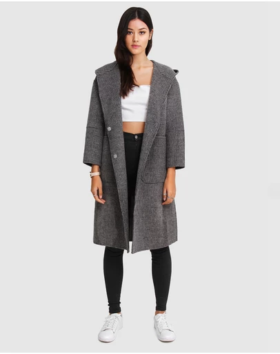 Belle & Bloom - Walk This Way Wool Blend Hooded Coat