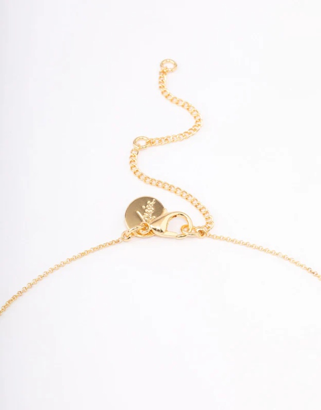 Lovisa - Gold Plated Cubic Zirconia Lariat Y-Shaped Necklace