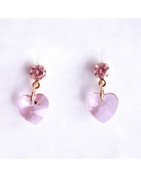 Lauren Hinkley - Blush Pink Jewel Heart Earrings