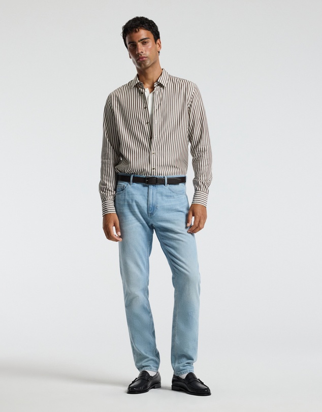 Calibre - Fluid Stripe Shirt Chocolate