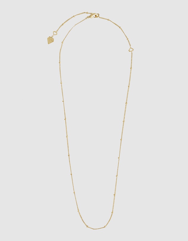 Wanderlust + Co - Beaded Chain Gold Necklace