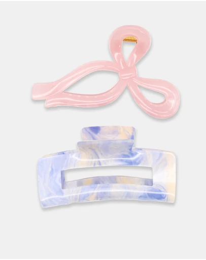Morgan & Taylor - Delphie Hair Claw Set in Pink