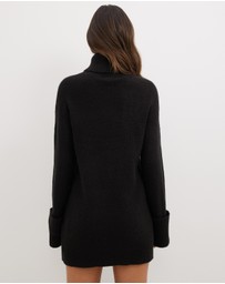 Dazie - Cozy Oversized Knit Mini Dress
