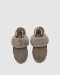 EVERAU - Australian Shepherd Ugg Waffle Platform Cow Suede Upper House Shoes