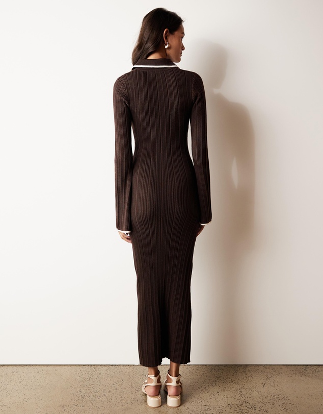 Atmos&Here - Elarie Contrast Knit Midi Dress
