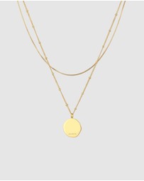 Elli Jewelry - Necklace Layer Disc 925 Sterling Silver Gold-Plated